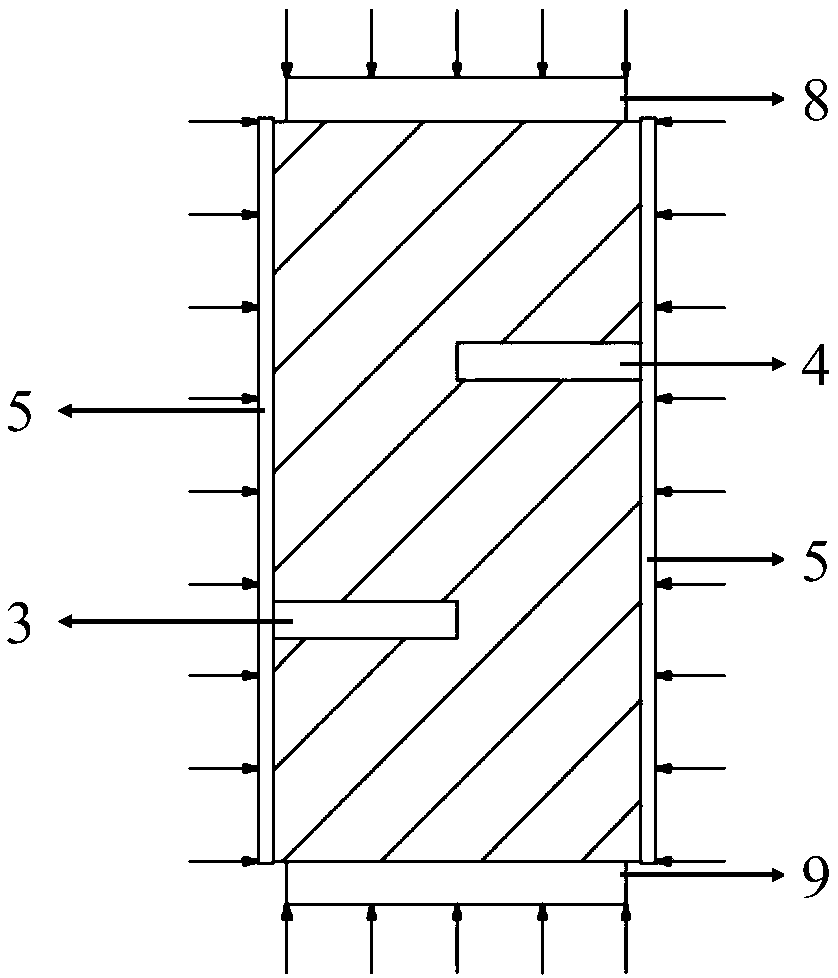 Rock direct shear experiment test piece, test piece clamp and shear testing method thereof