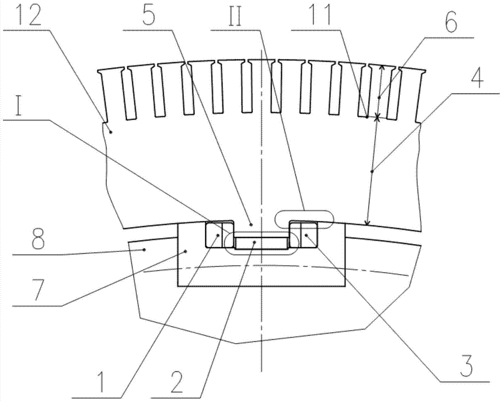 Combination key for connecting rotor bracket and rotor core