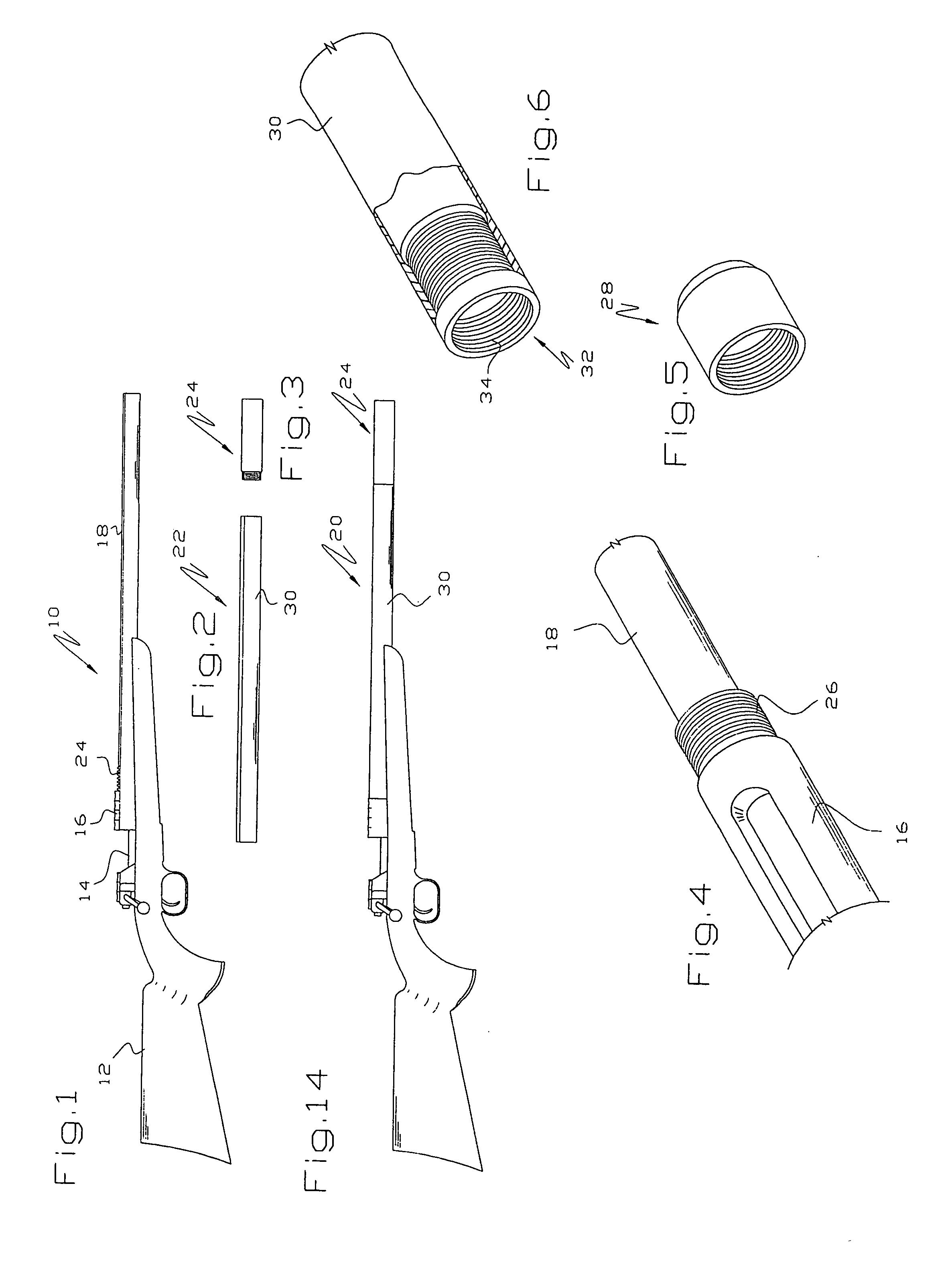 Assembly and noise suppressor for firearms