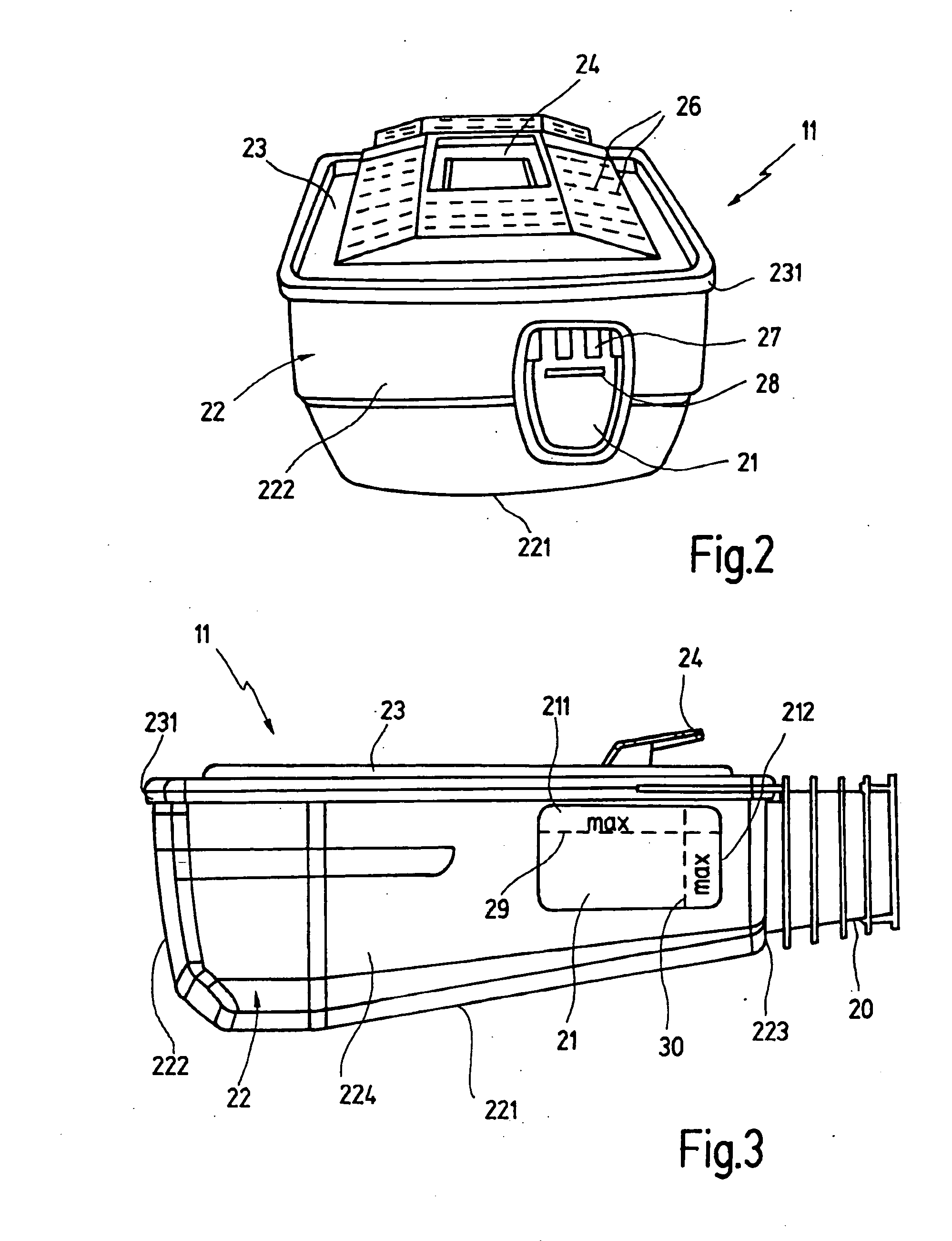 Dust collecting container for a hand-held machine tool