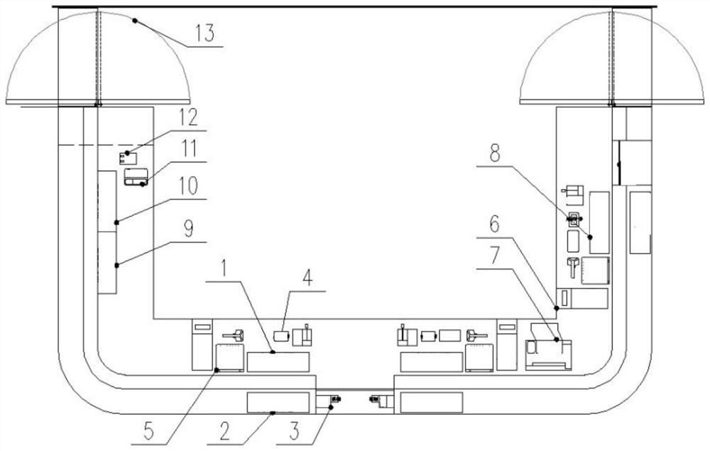 Integrated railway station annular service desk system