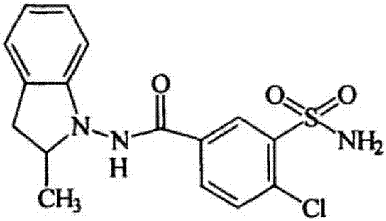 Stable storage indapamide sustained release tablet and preparing process thereof