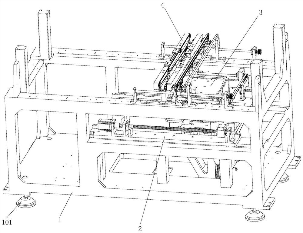 Double-track solder paste printing machine with lifting platform capable of moving forwards and backwards