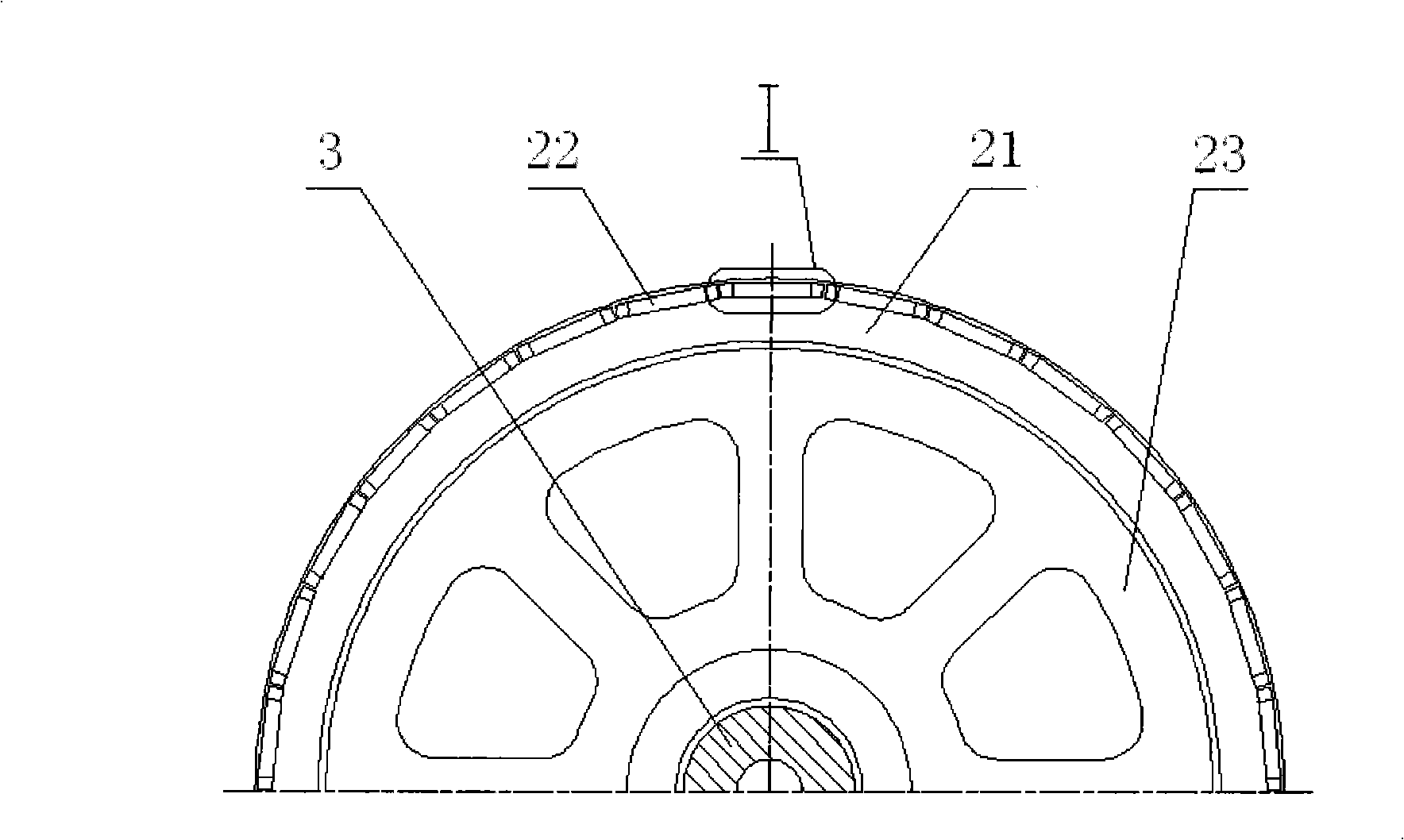 Large-sized speed-changing wind power generator with embedded permanent magnet