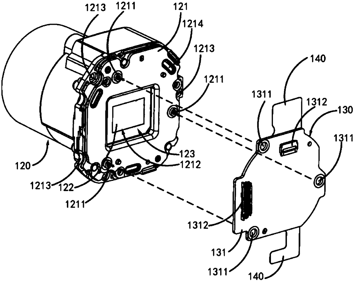 Camera, camera shooting device and drone