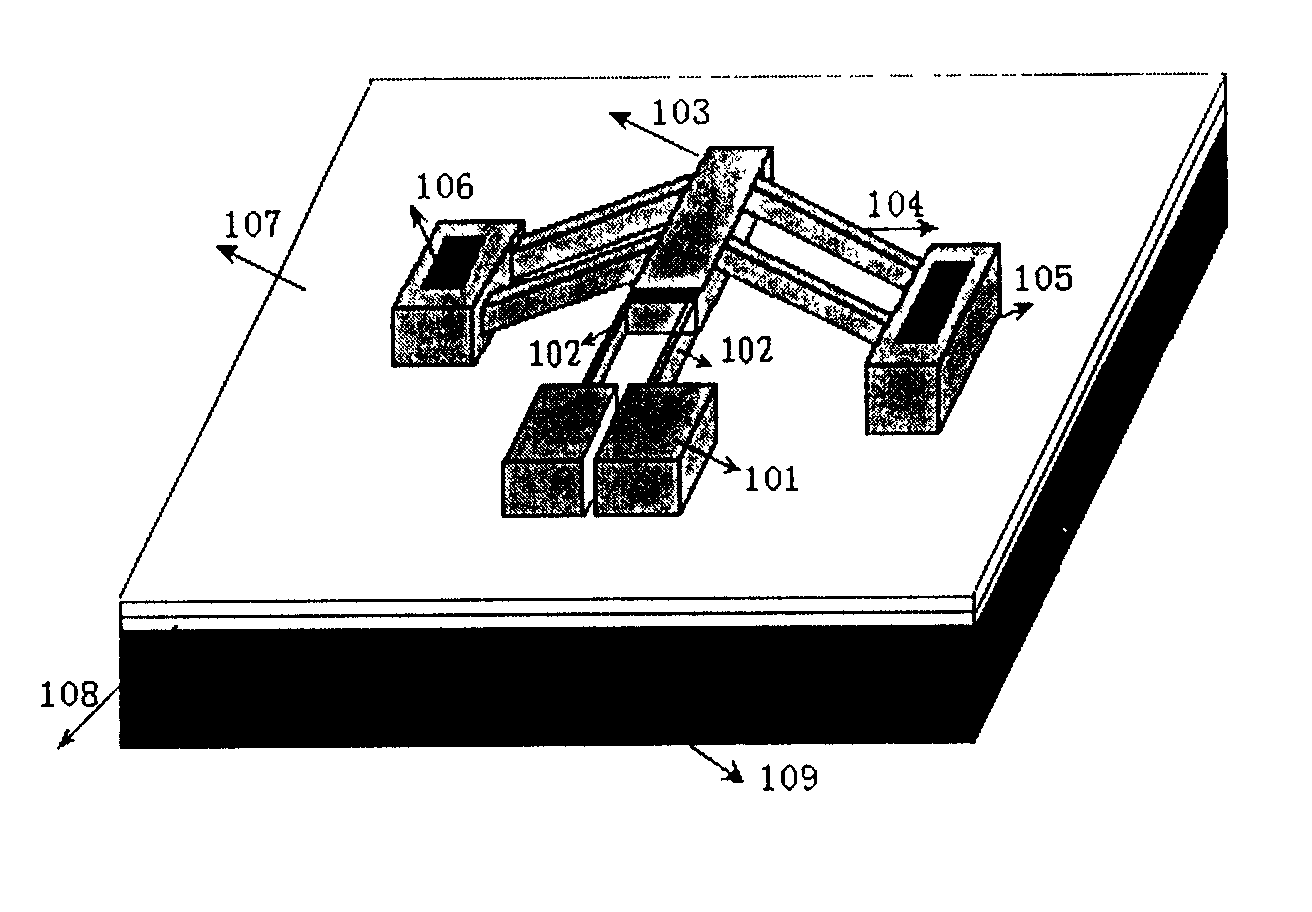 Thermally driven in-situ test structure of transverse breaking strength of film in microelectronic mechanical system