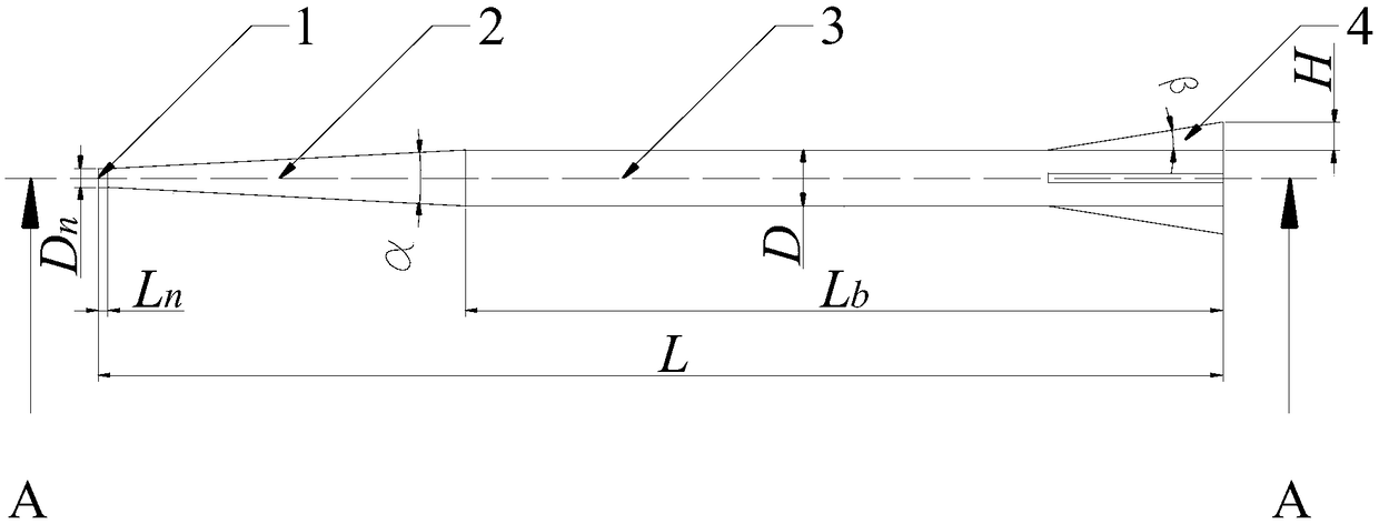 Empennage stable high-speed supercavitation projectile