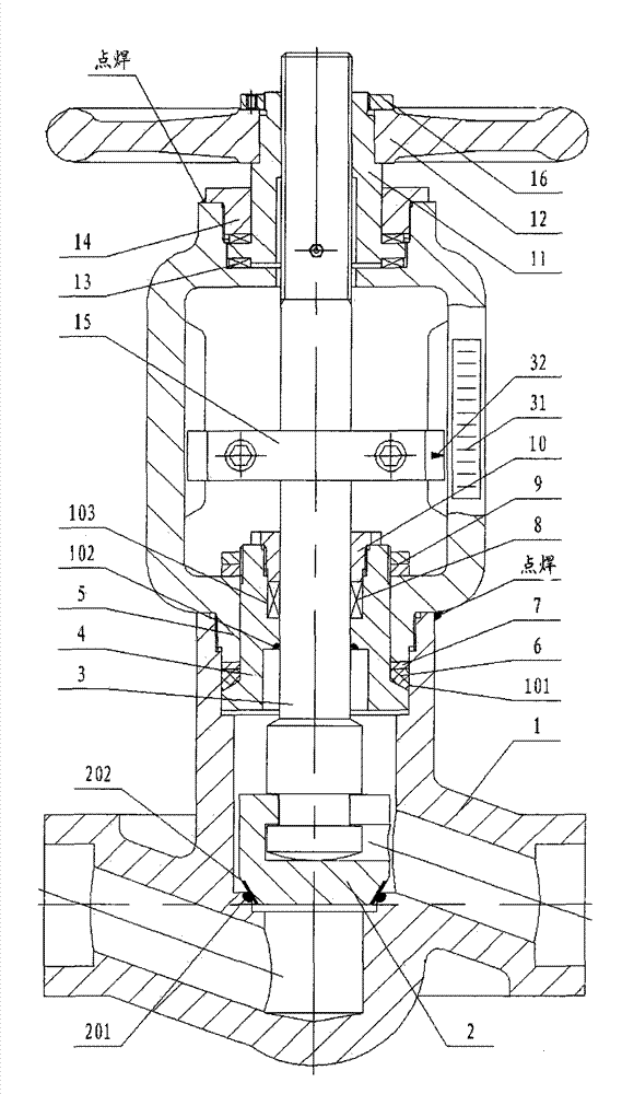 Universal compact type forged steel self-sealing stop valve