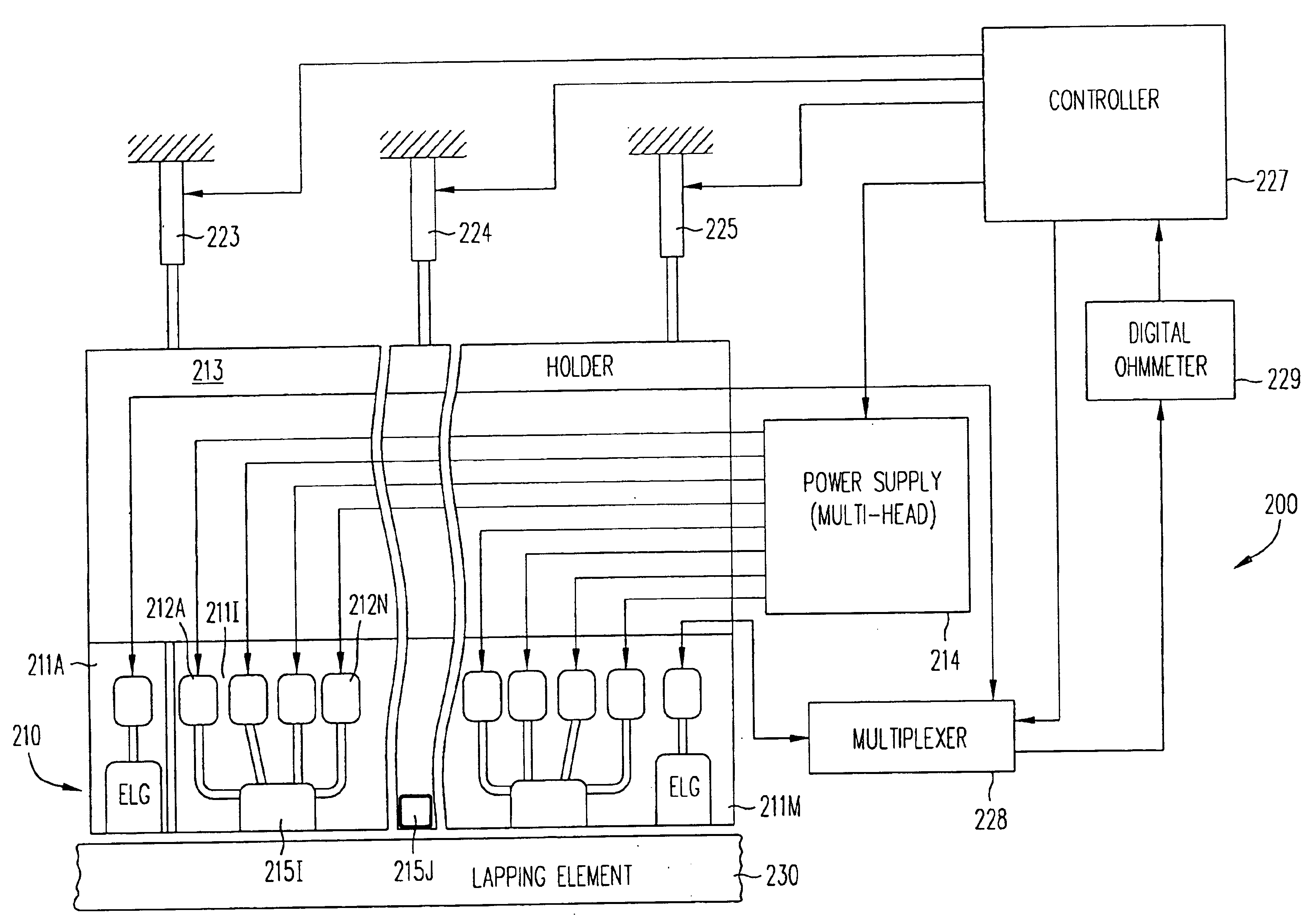 Lapping a head while powered up to eliminate expansion of the head due to heating