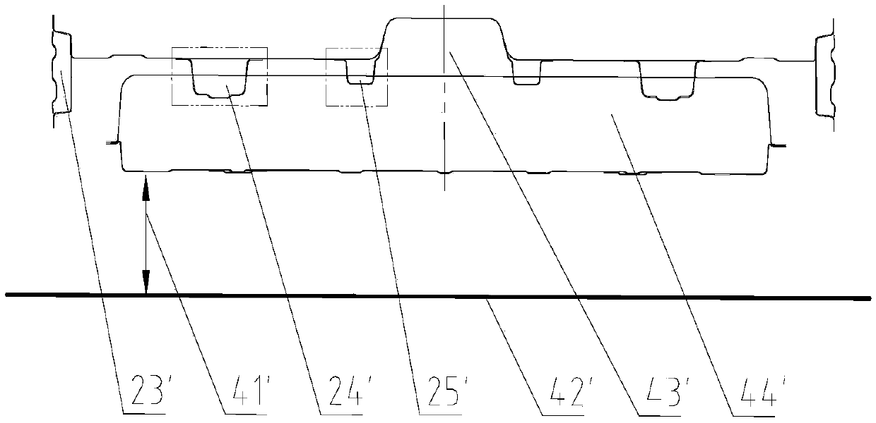 Electric automobile body frame bottom structure