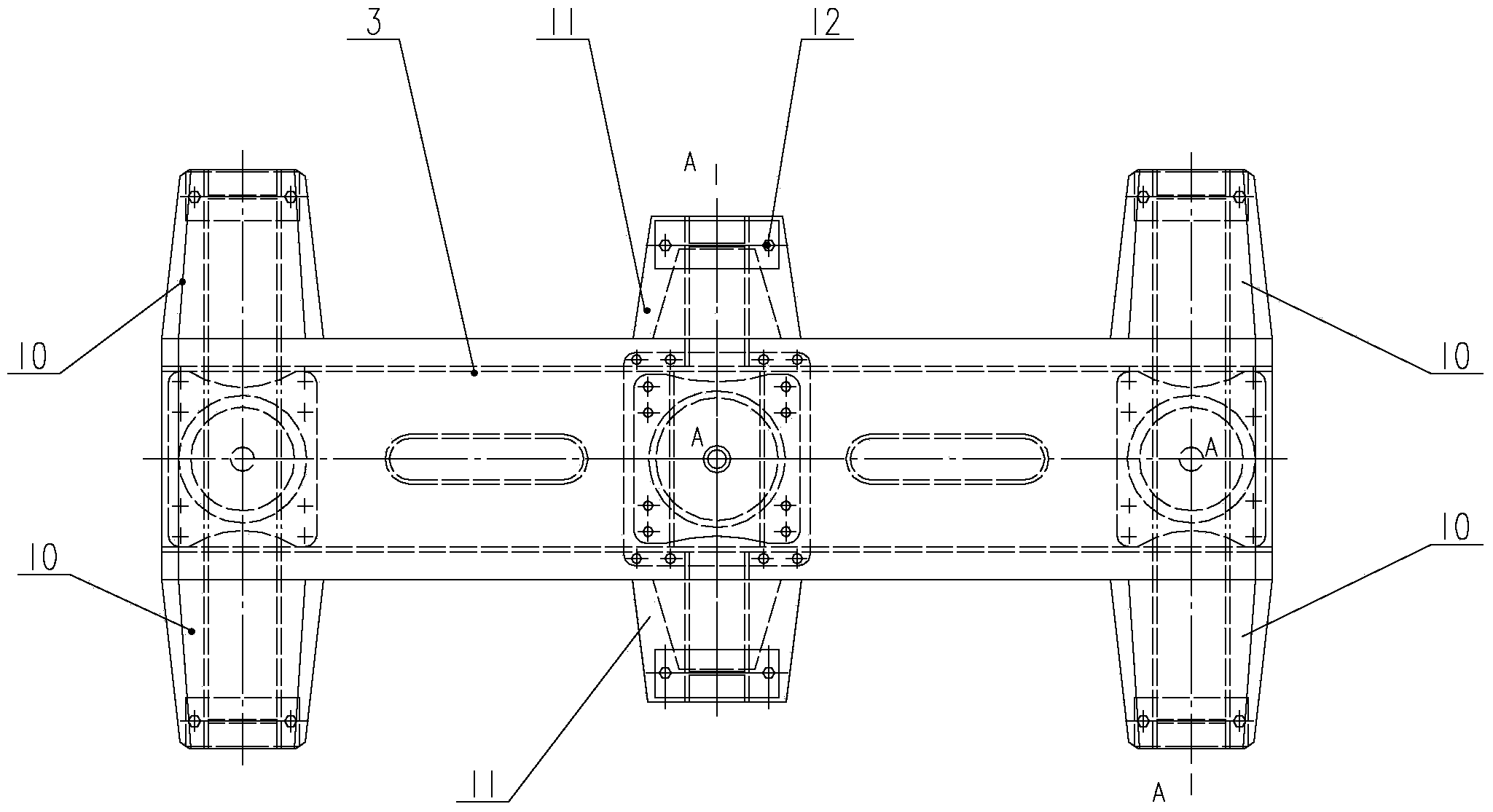 Cross-mounting bottom frame device