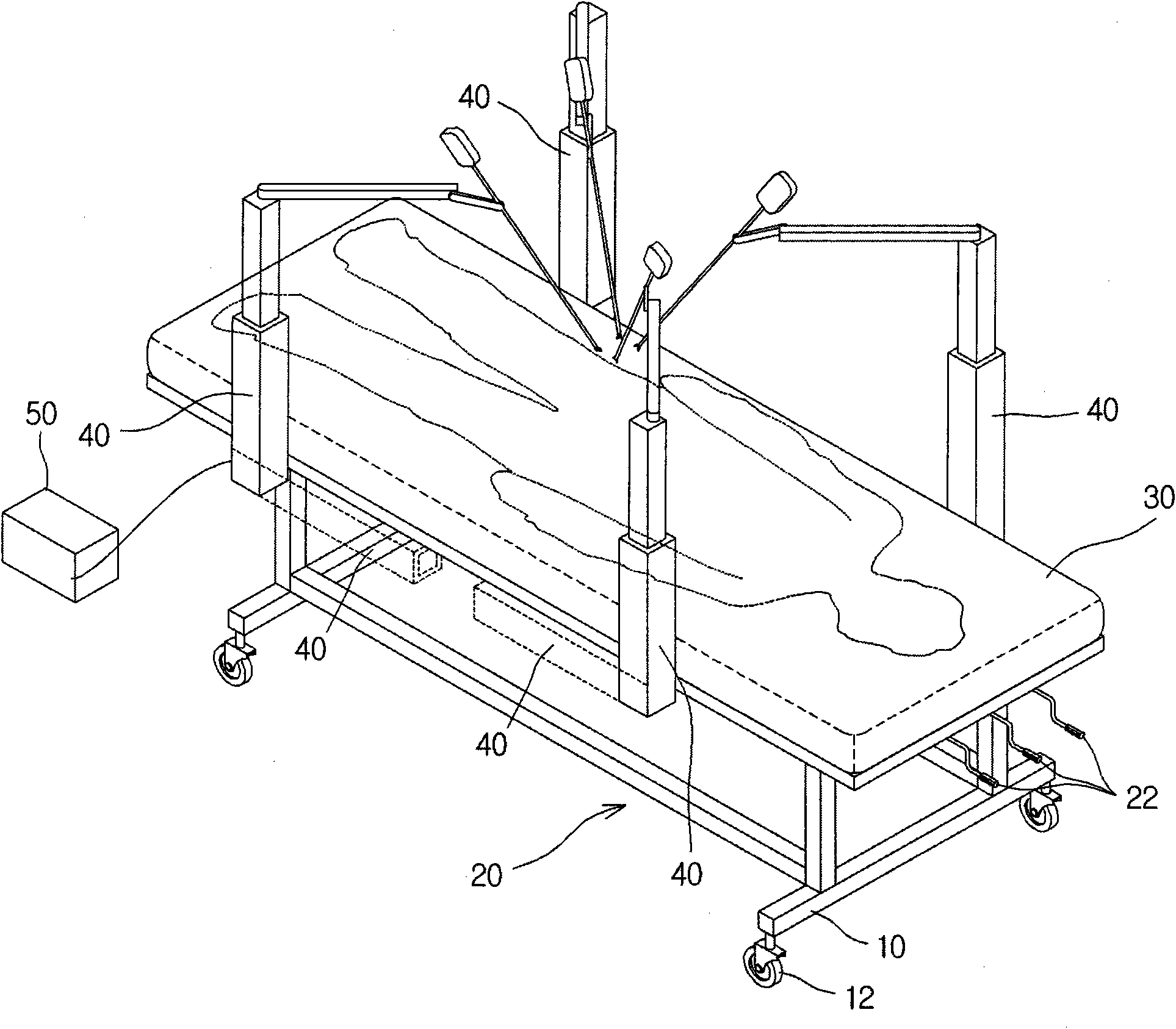 Bed integrated surgical robot