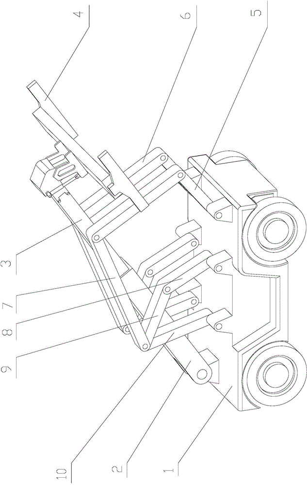 Plane two-freedom-degree nine-rod closed-chain type reach stacker