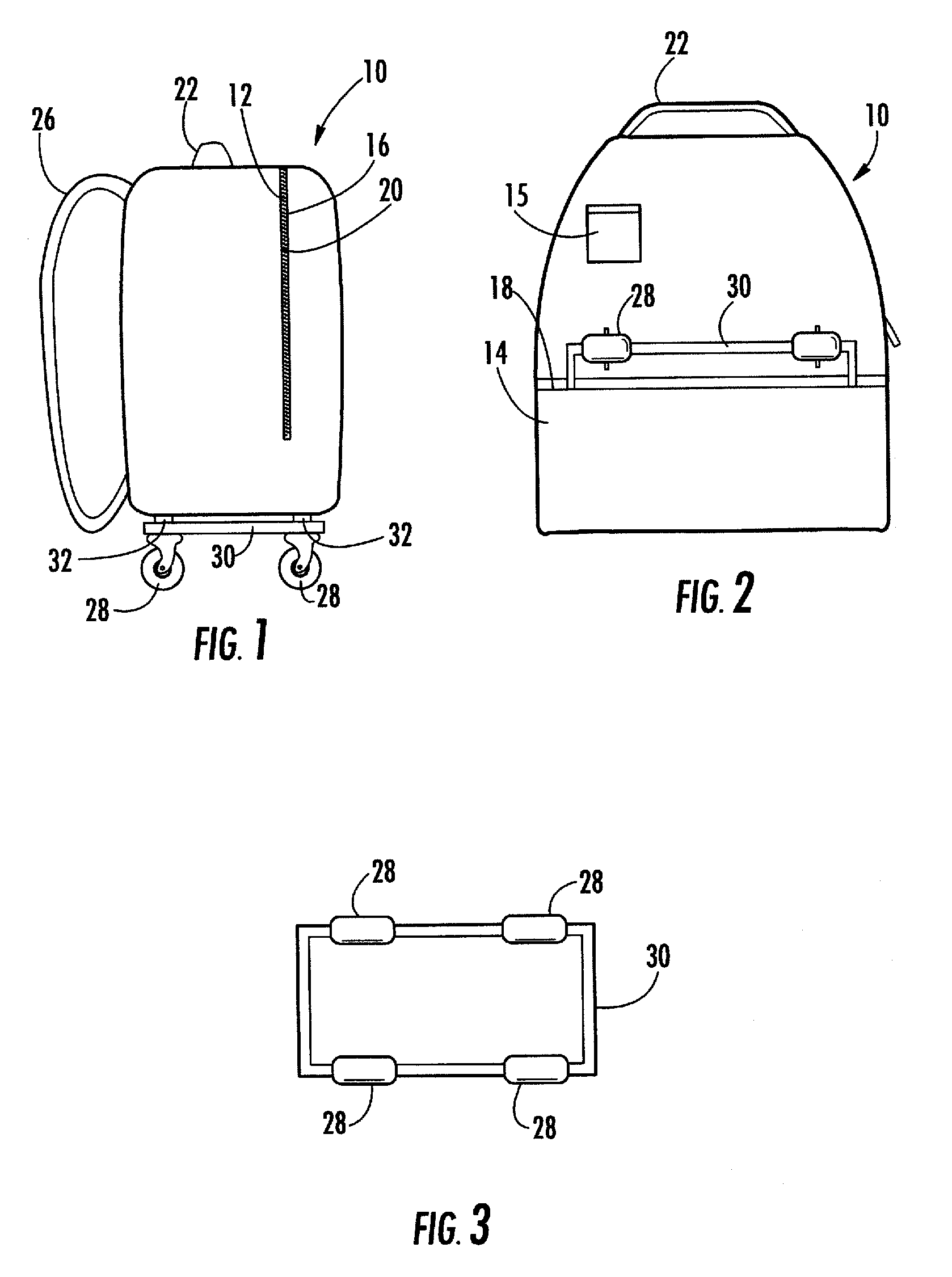 Backpack with detachable wheels