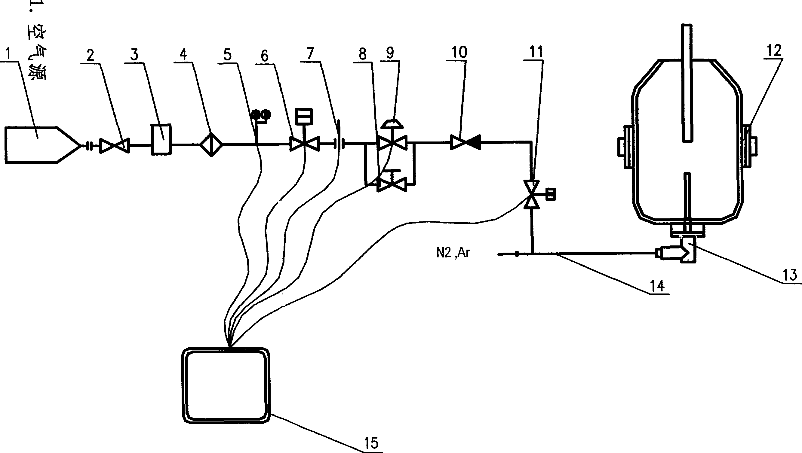 Combined-blowing converter bottom gas supply element blocking-preventing device and method