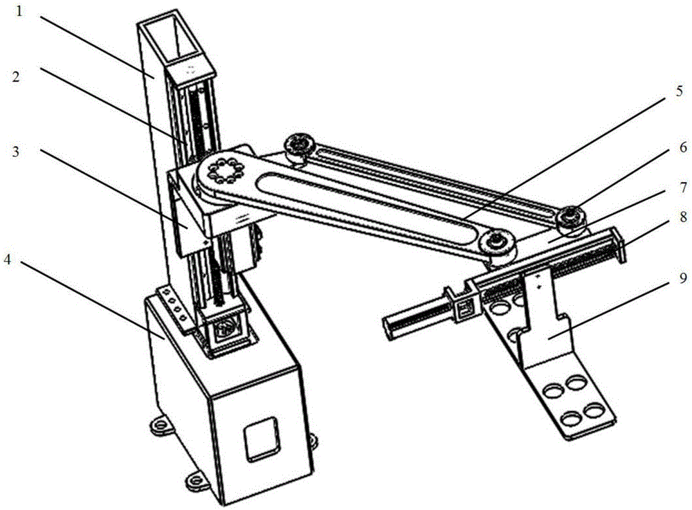 Three-freedom-degree transfer robot with movable support