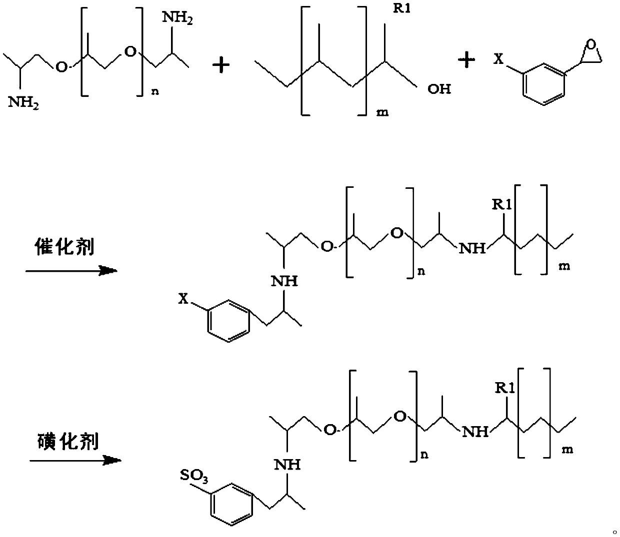 A kind of demulsifier and preparation method of high polymer-containing heavy oil sewage demulsifier