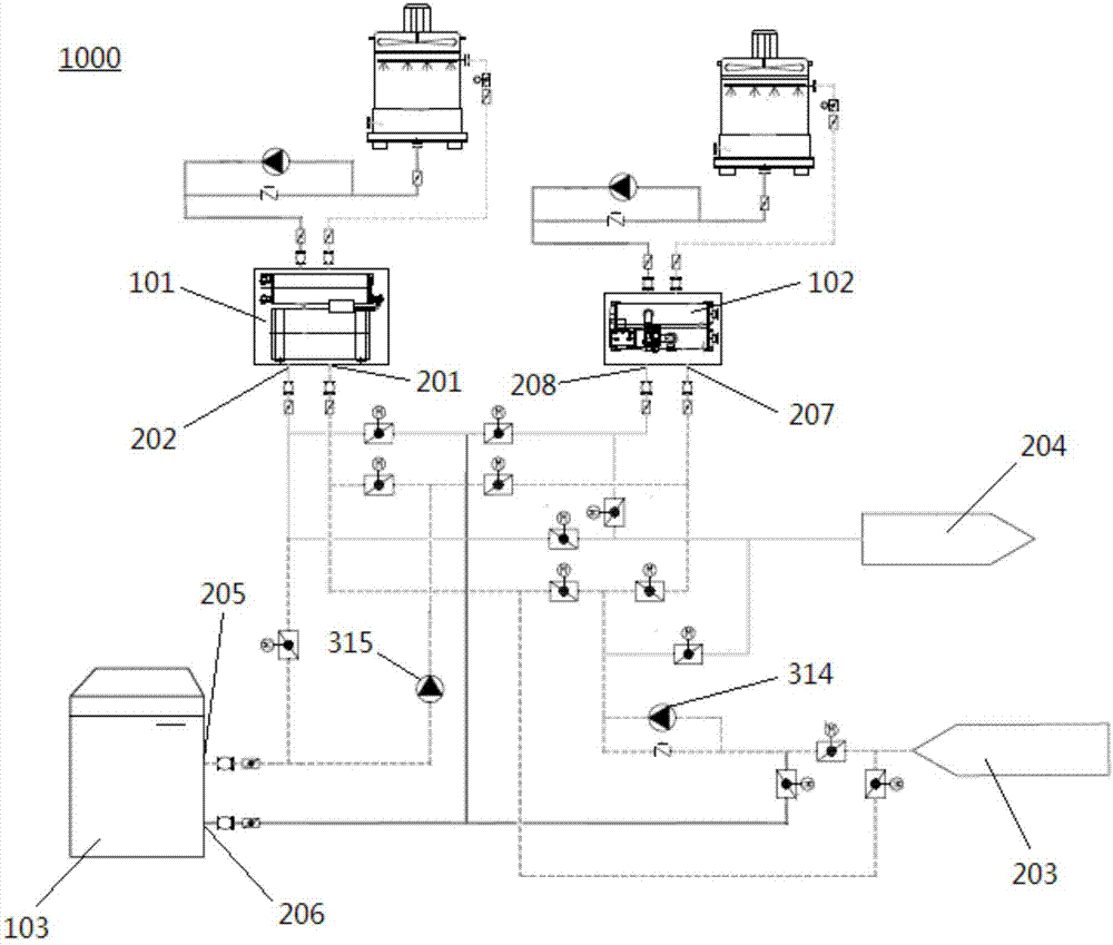 Refrigeration device of triple generation system