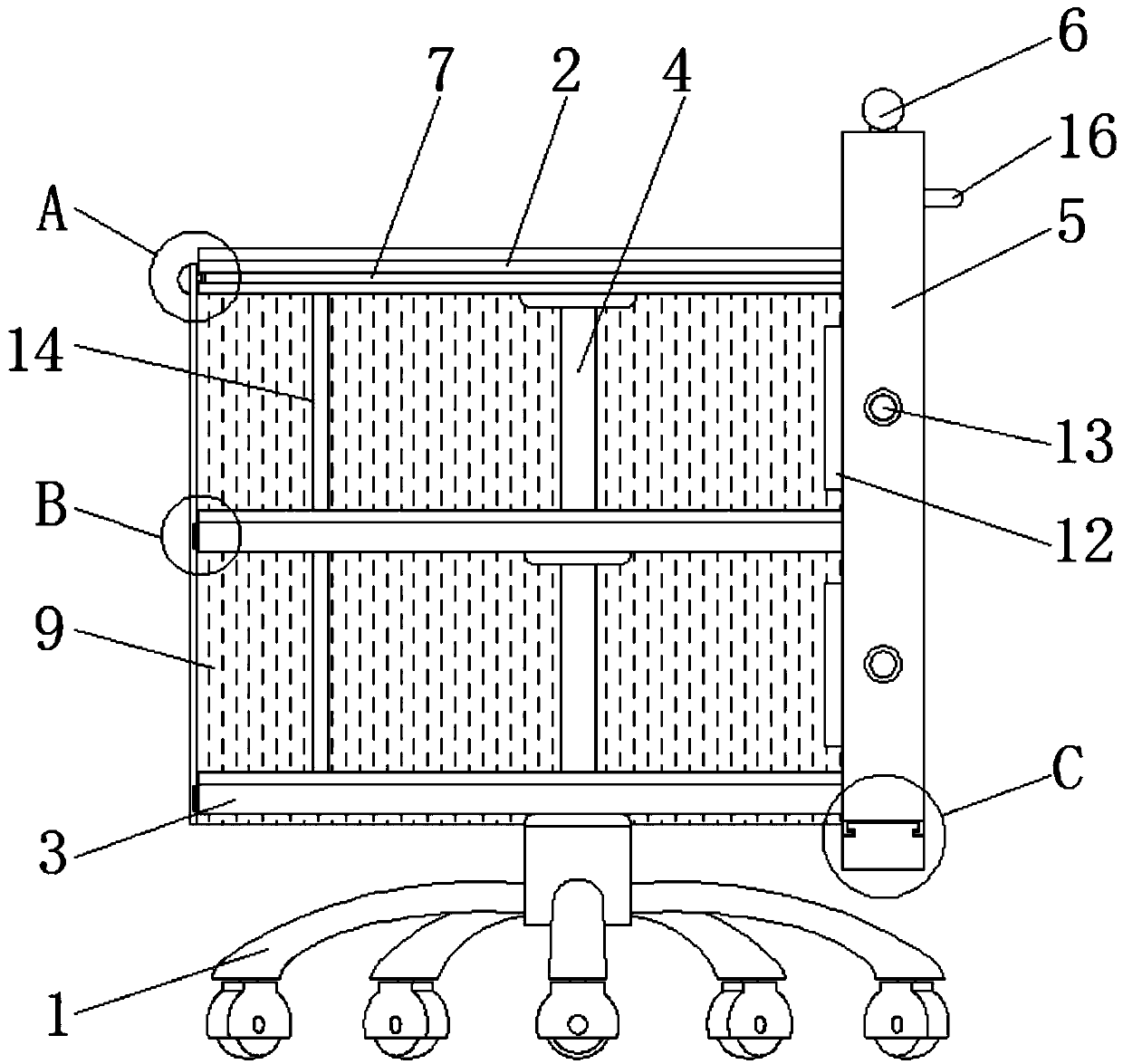 Medical apparatus frame high in flexibility