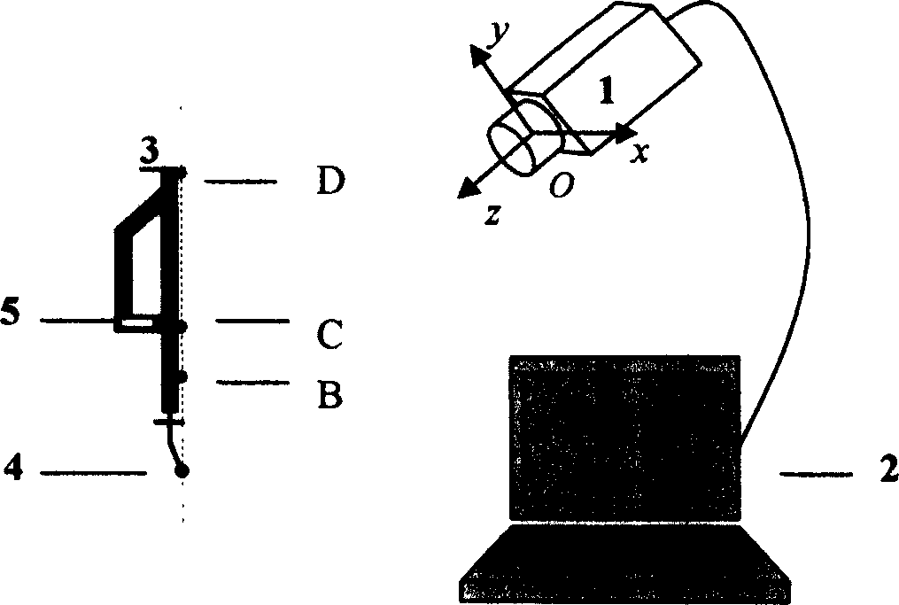 Light pen type portable three dimensional coordinates measuring system