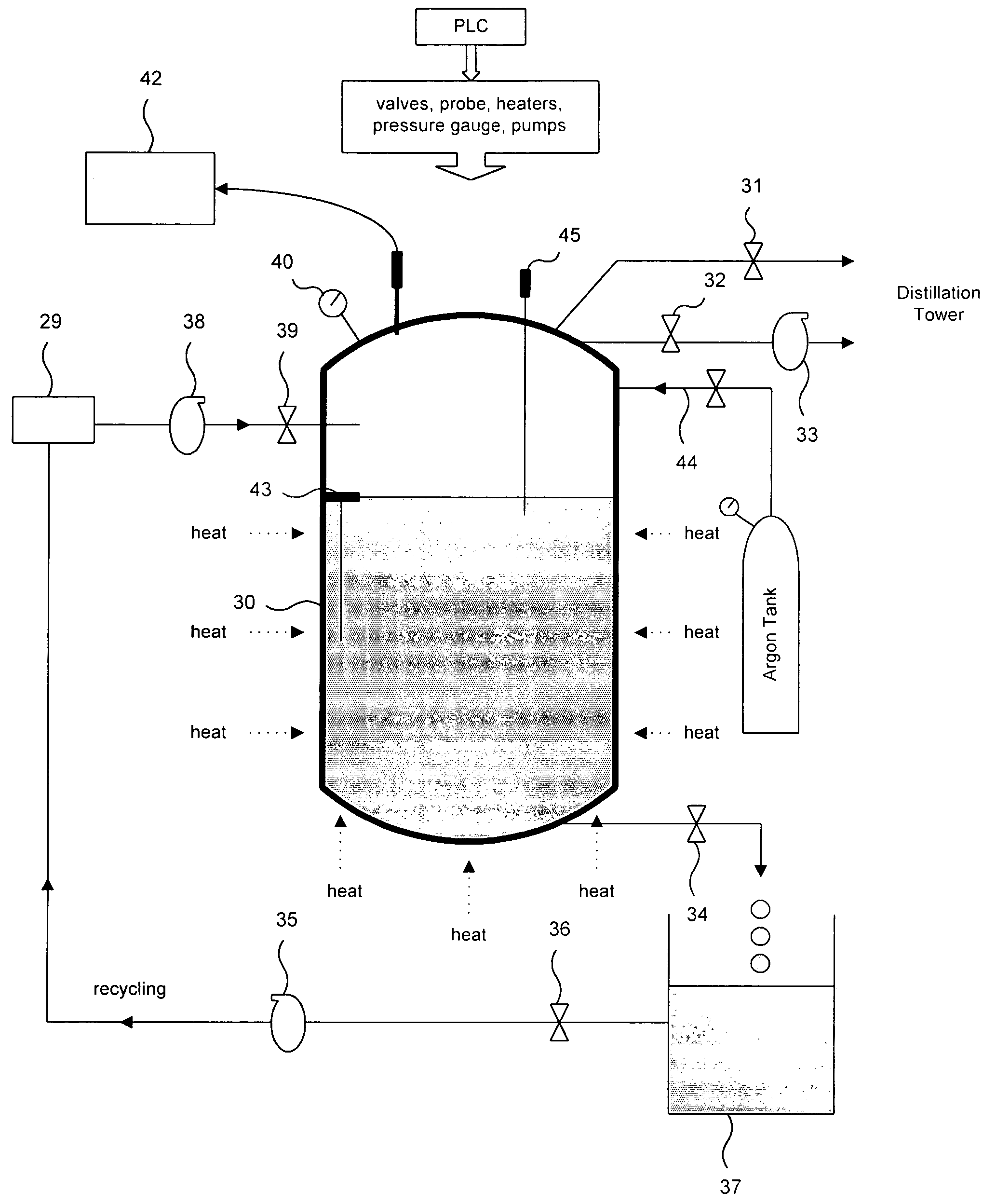 Apparatus and process for treatment of waste oils