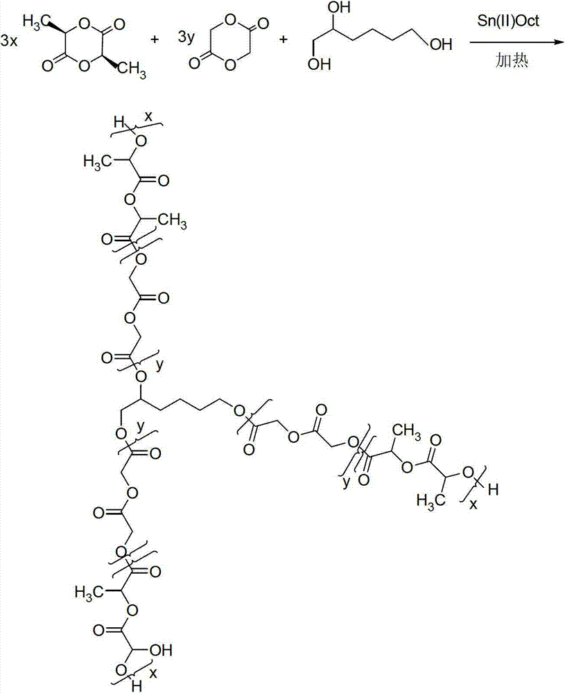 Modified polylactic acid degradable scaffold and preparation method thereof