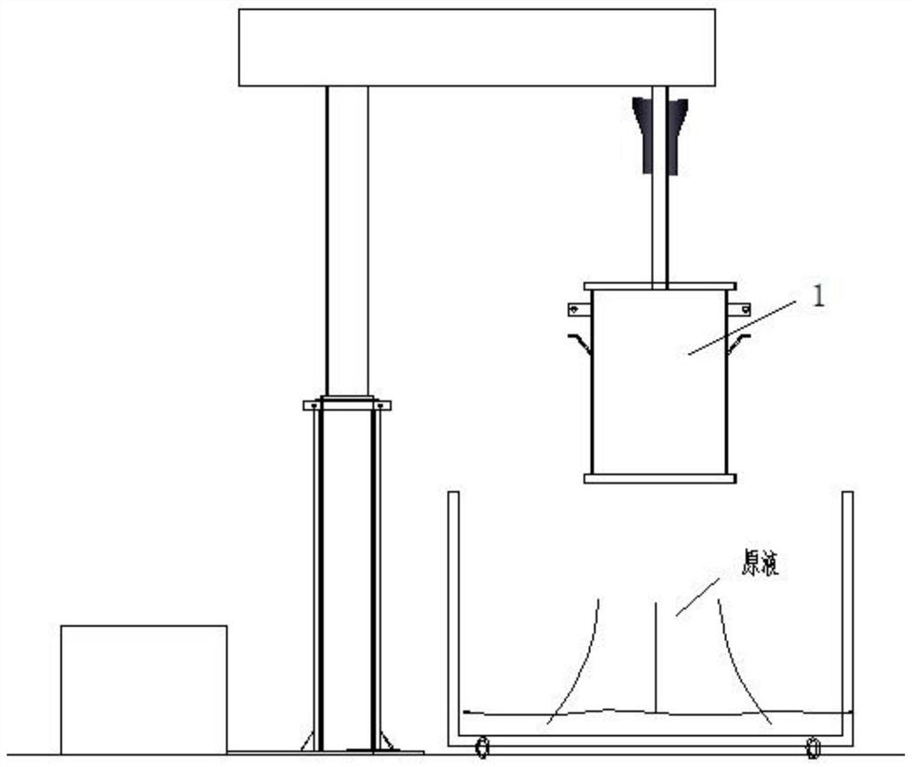 PU sheet downwards-moving type foaming production process and device