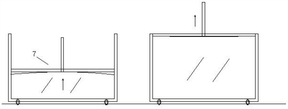 PU sheet downwards-moving type foaming production process and device