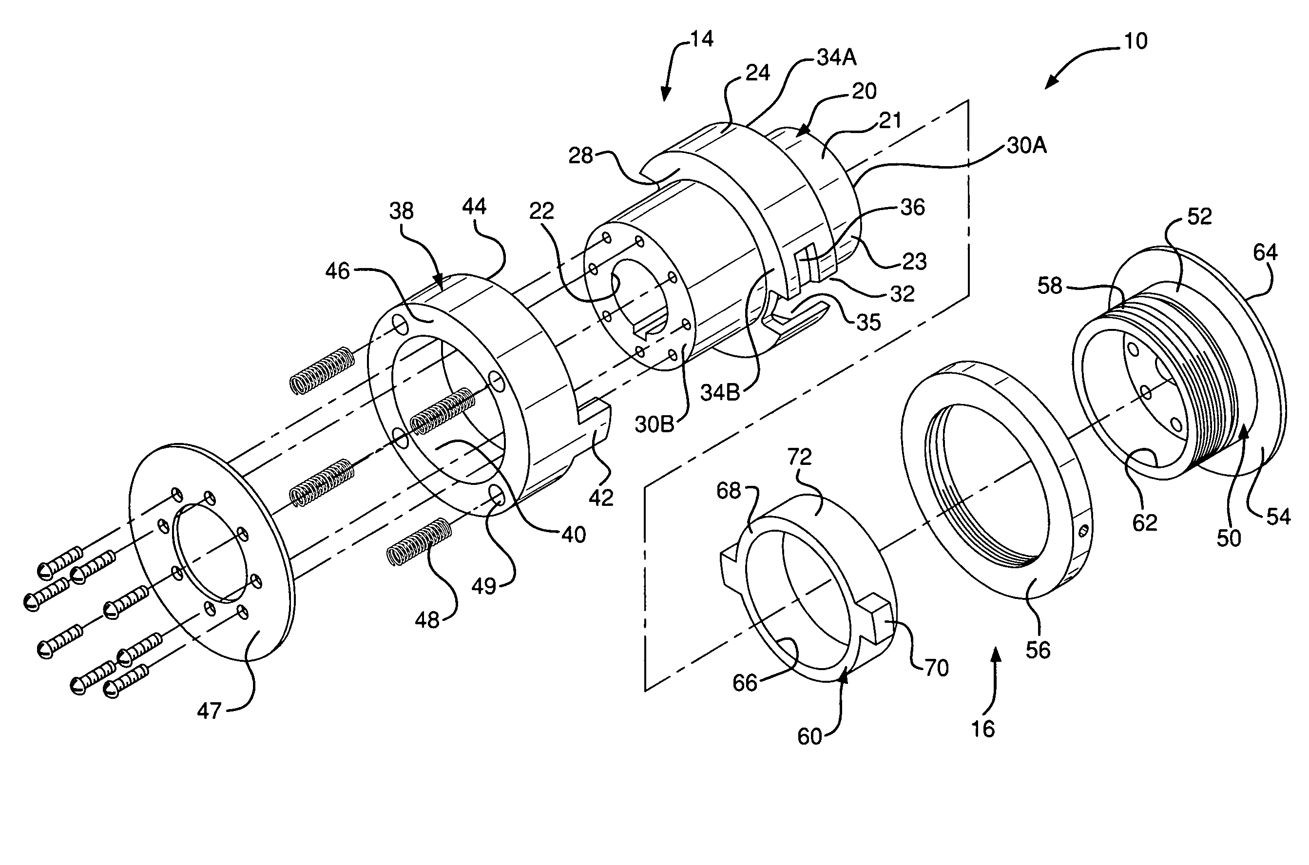 Quick change adapter for mounting brushes