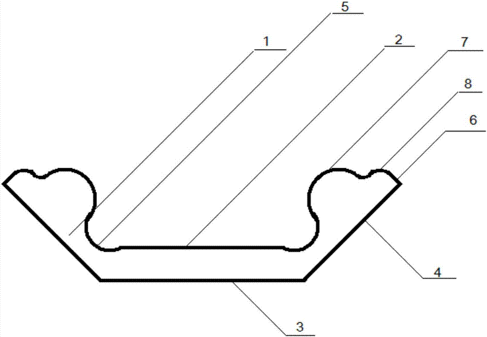 Center leveling internal corner line of solid decorative material pressed by stone powder