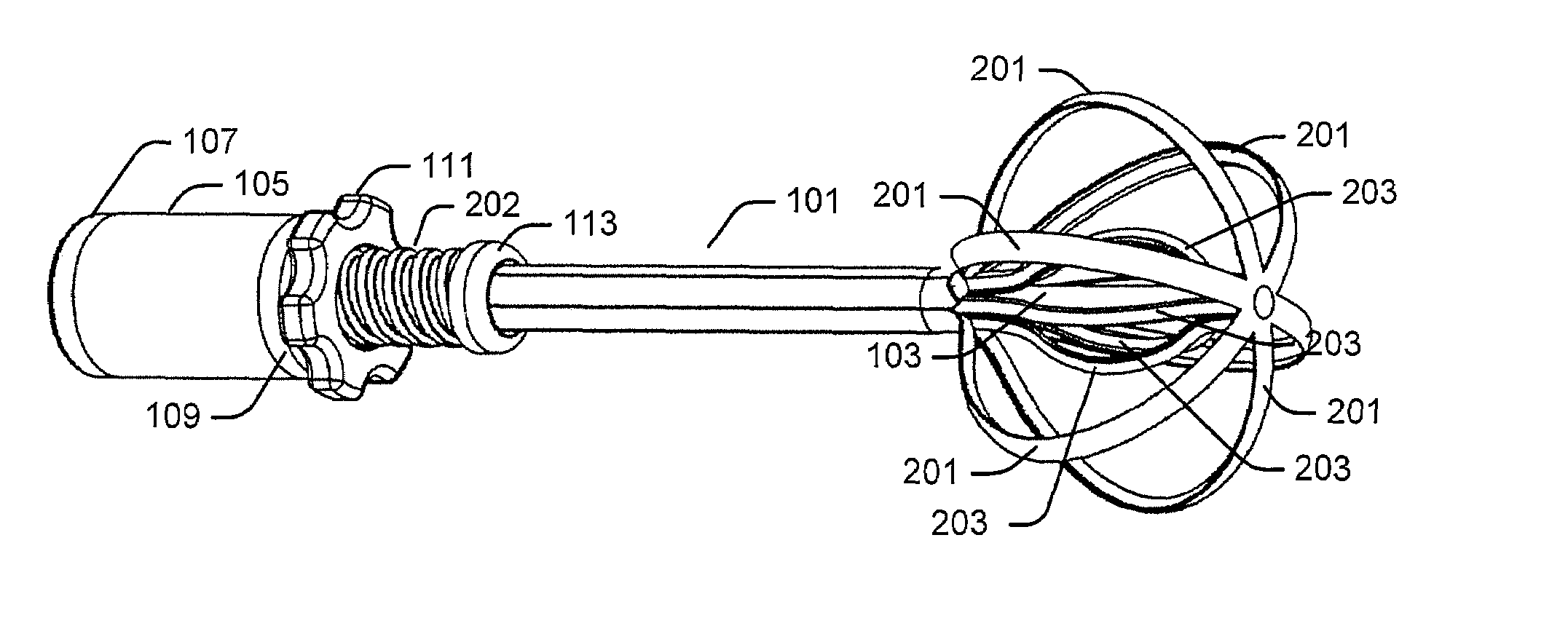 Expandable brachytherapy device with constant radiation source spacing