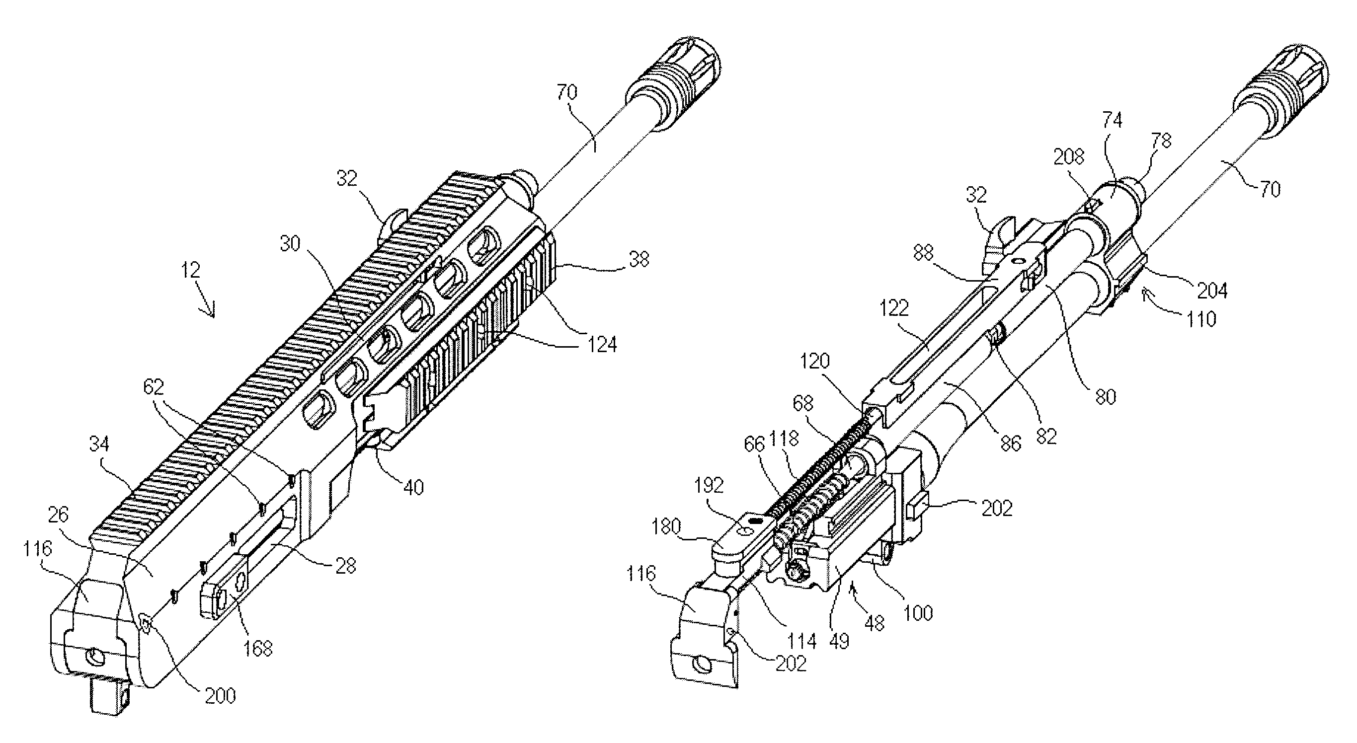 Gas piston operated upper receiver system