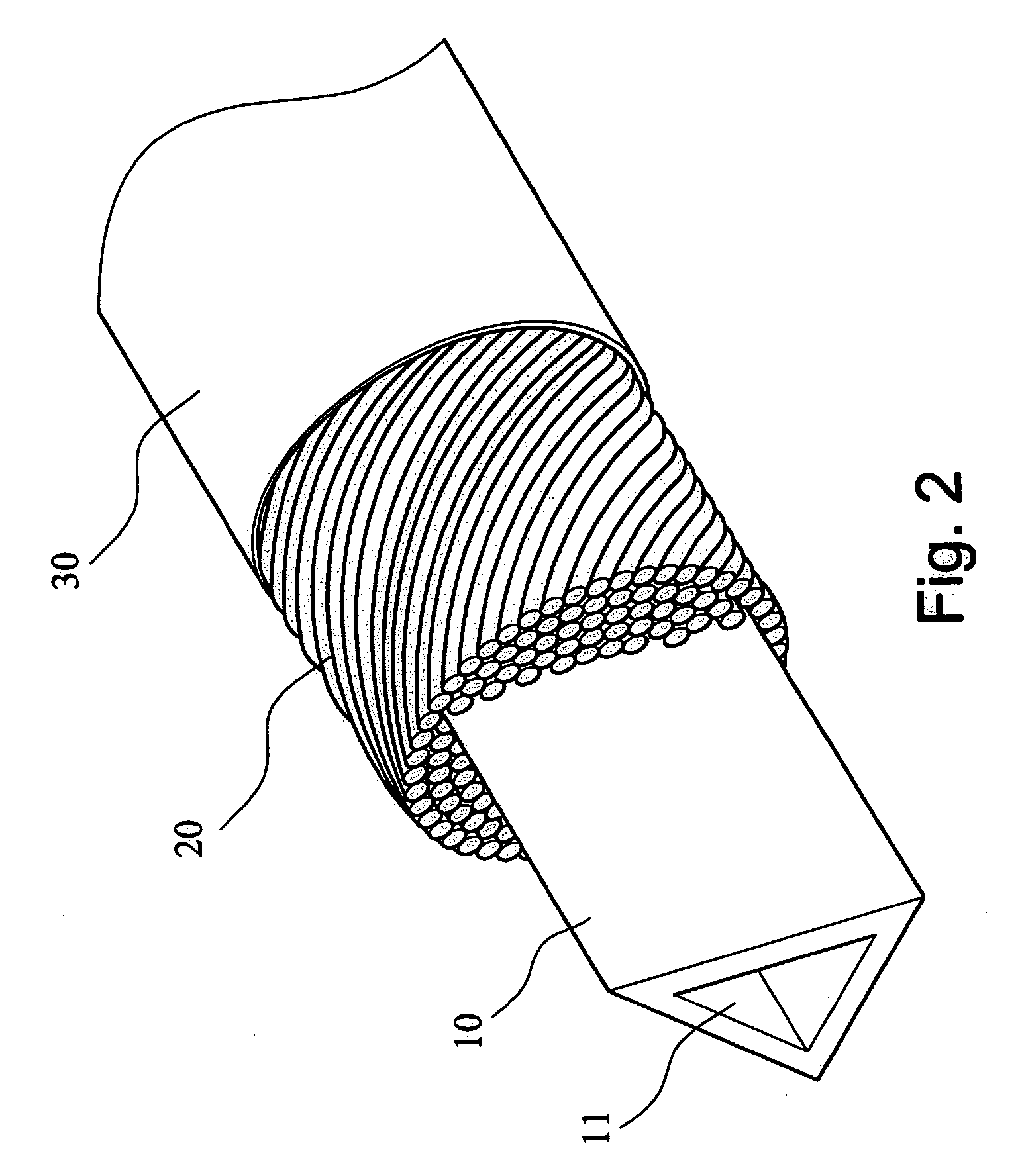 Sport racket strings with hollow center core