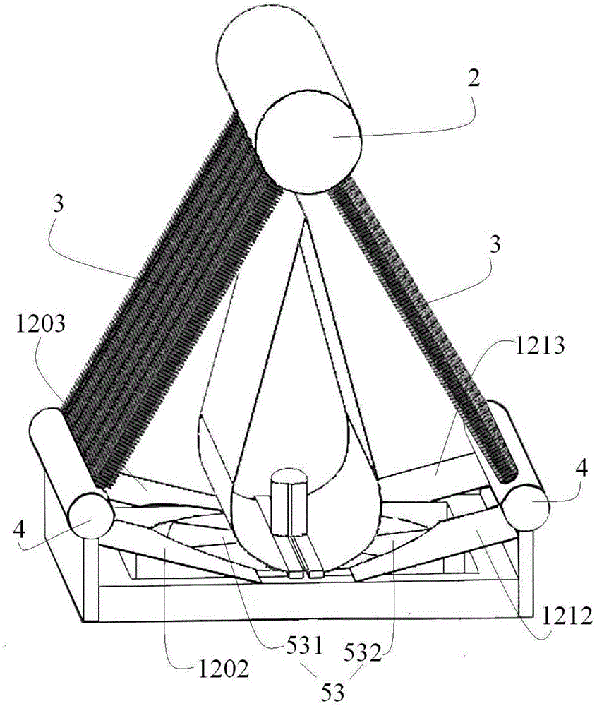 Flow guide device for air-cooled unit with Delta-shaped passage spaces