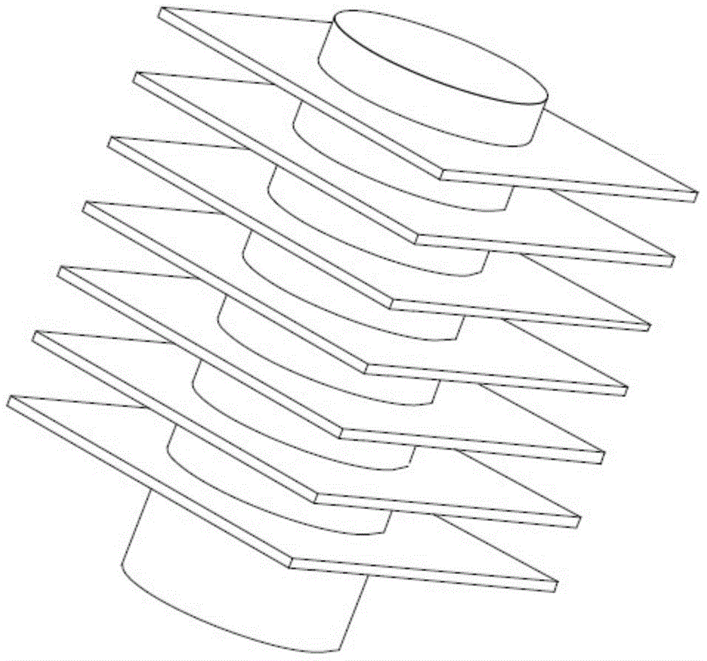 Flow guide device for air-cooled unit with Delta-shaped passage spaces