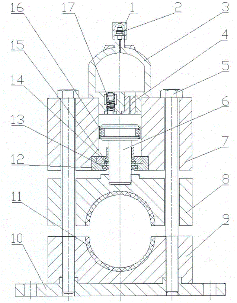 A gas damping hydraulic pipeline vibration damping pipe clamp