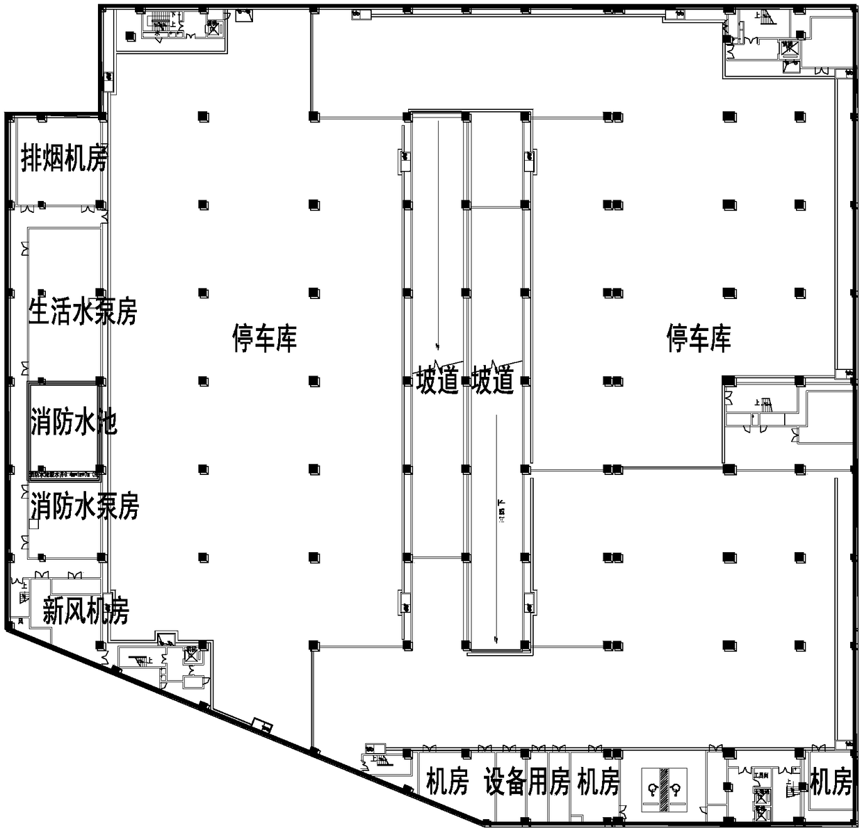 Multi-path high-rise stereo integrated bus parking lot