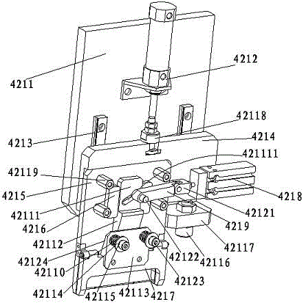 Clamping jaw assembly for automatic laminating machine of antenna terminal