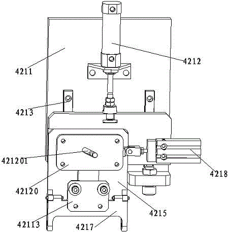 Clamping jaw assembly for automatic laminating machine of antenna terminal