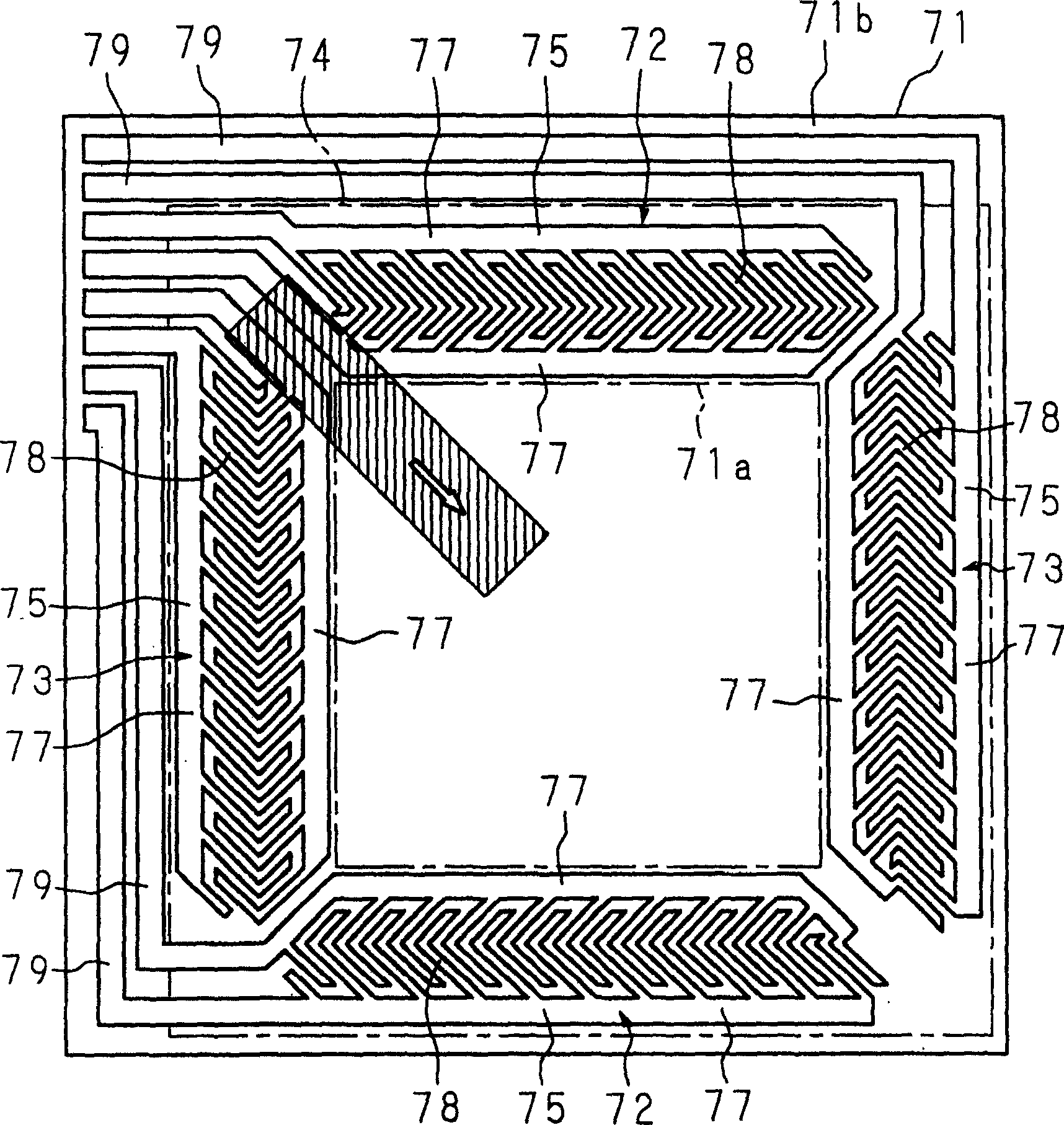 Touching screen device