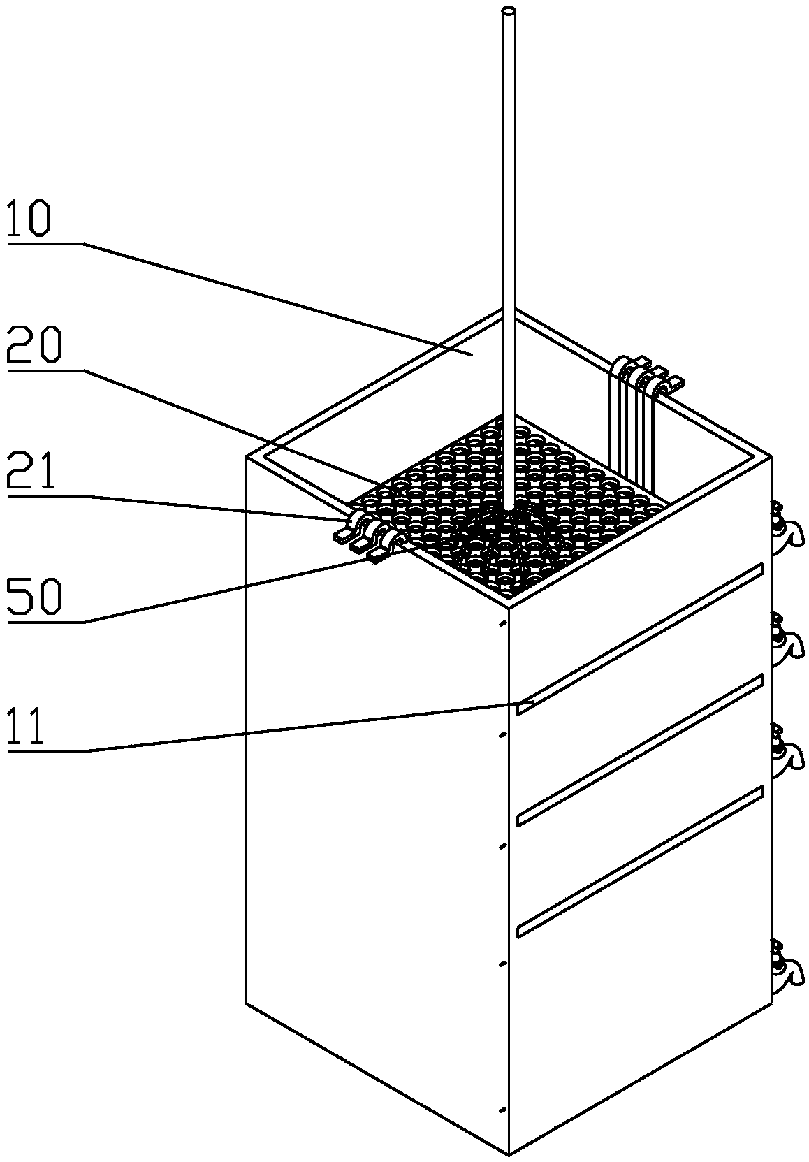 Water-culture potting bucket for analyzing influence of temperature increase on distribution state of wheat roots