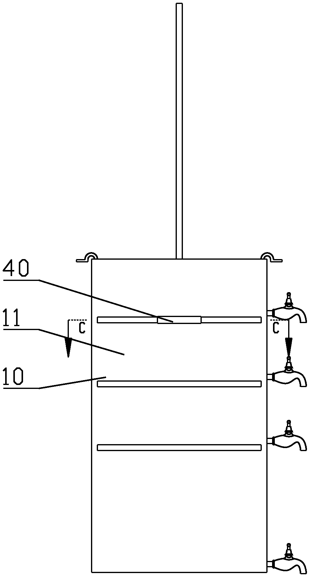 Water-culture potting bucket for analyzing influence of temperature increase on distribution state of wheat roots