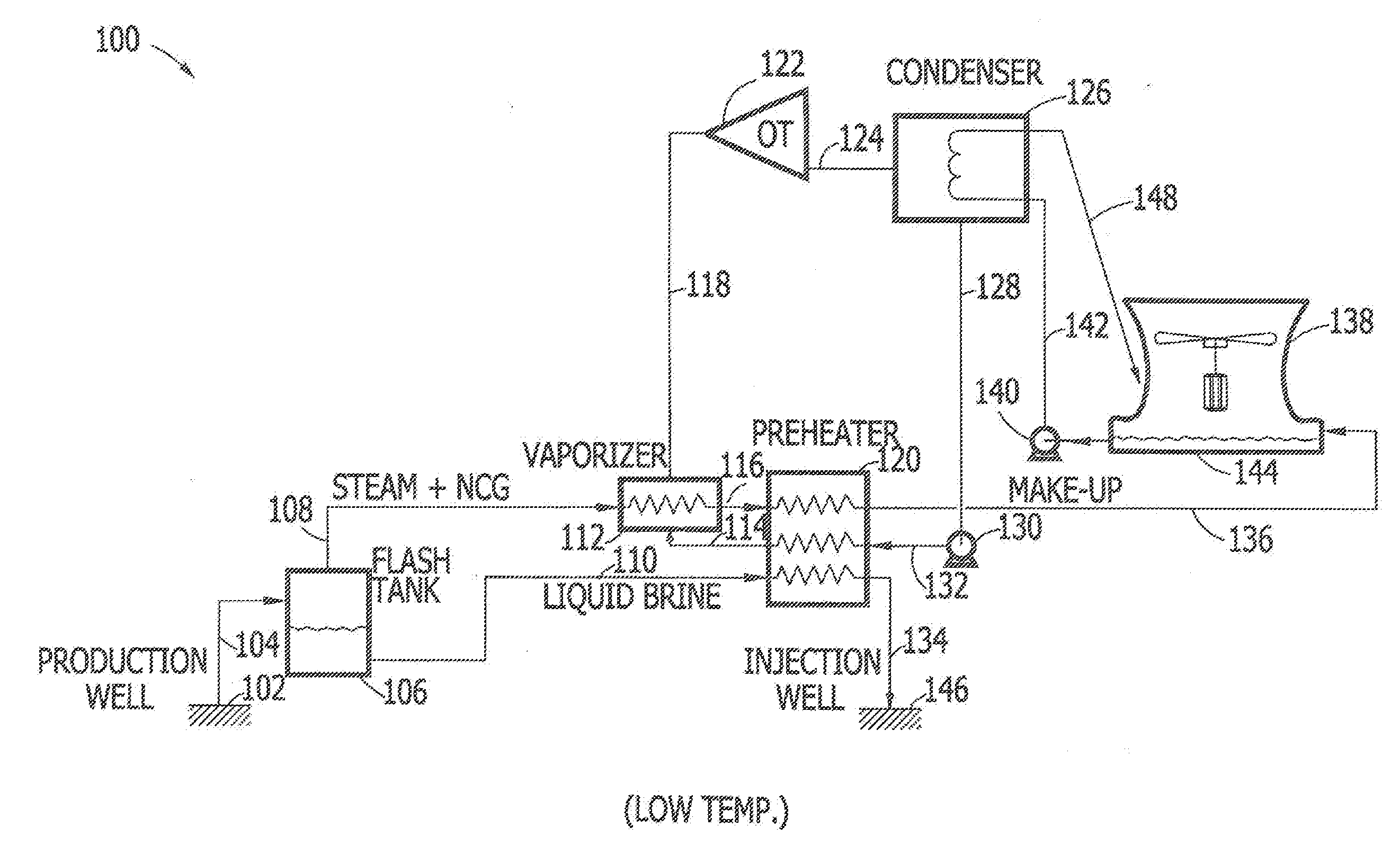 Method and apparatus for producing power from geothermal fluid