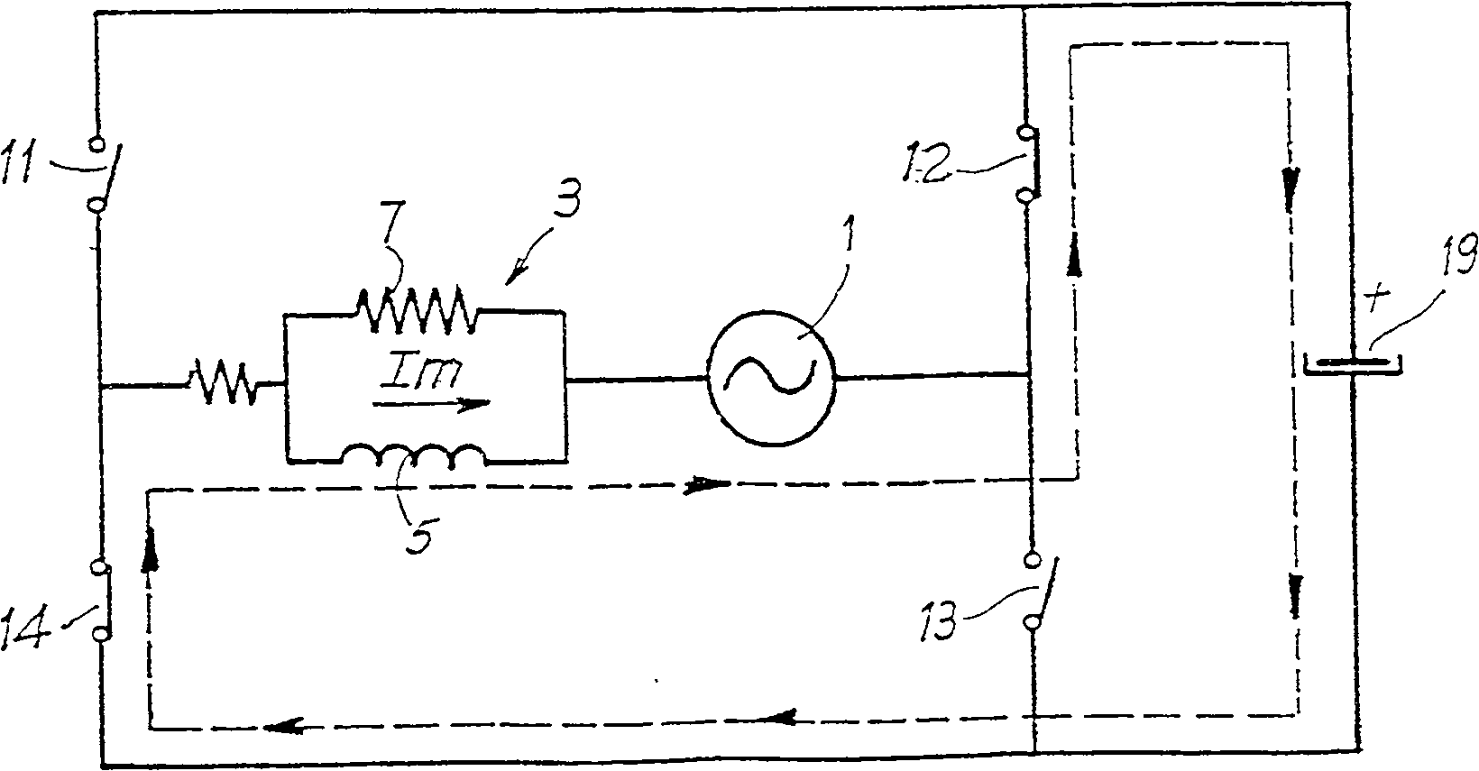 Power supply circuit of an electric and corresponding control method