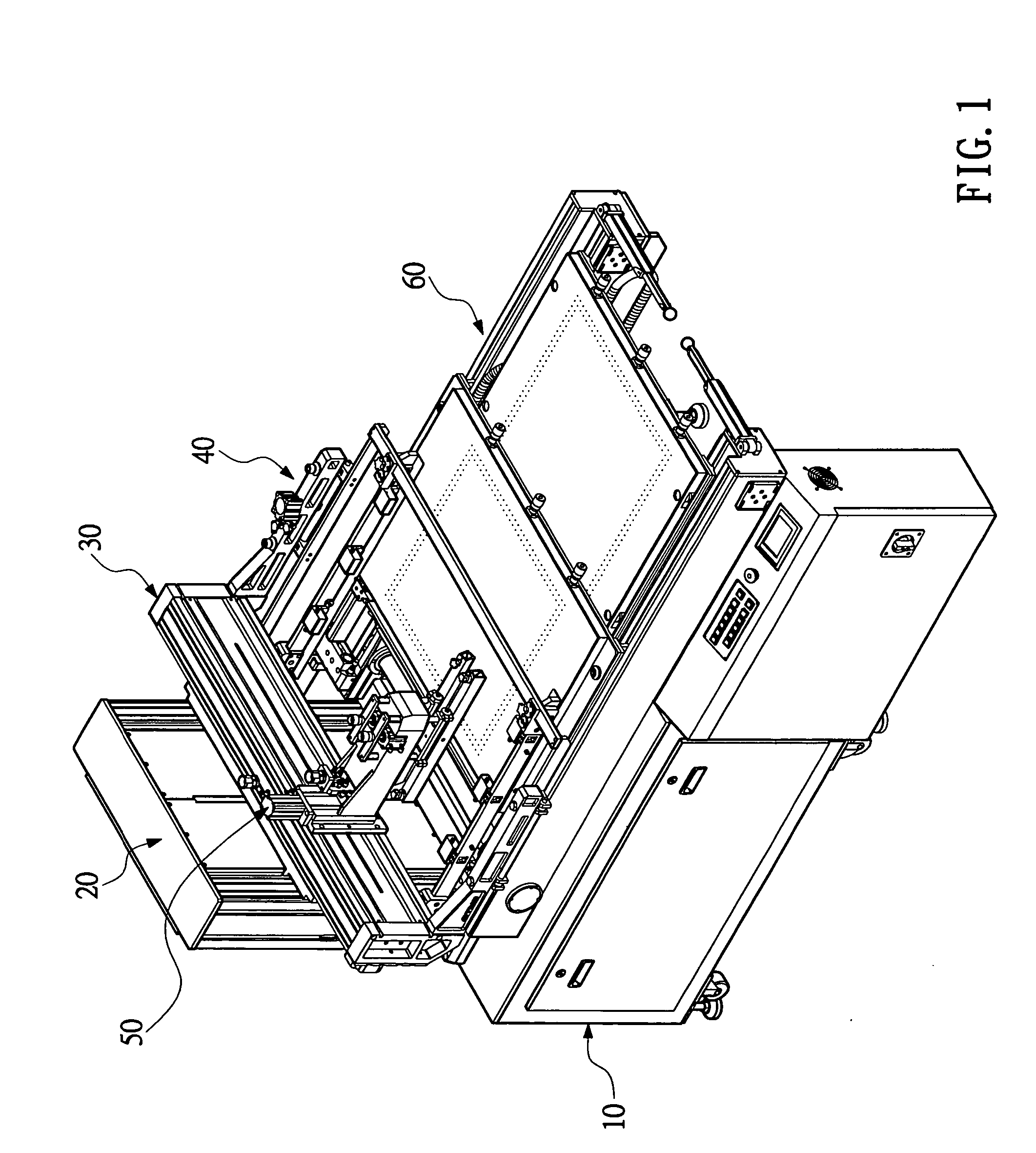 Cantilever type screen-printing machine with double platform