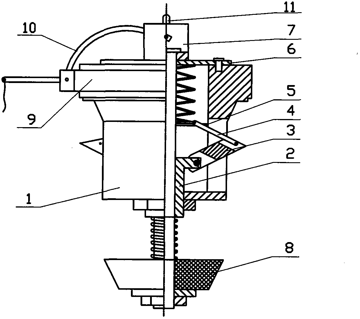 Environmental friendliness and energy conversation type tubing string drainage device of well mouth for work-over treatment