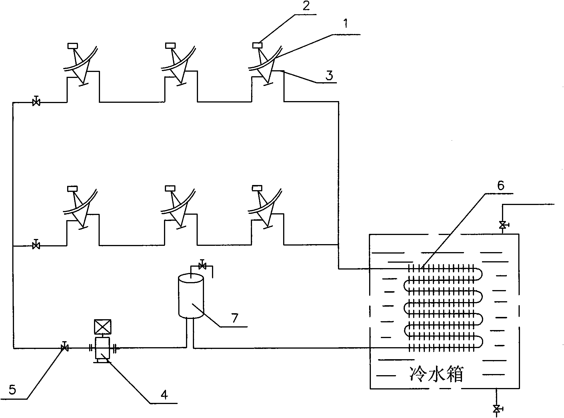 Multiple-unit solar water heating equipment