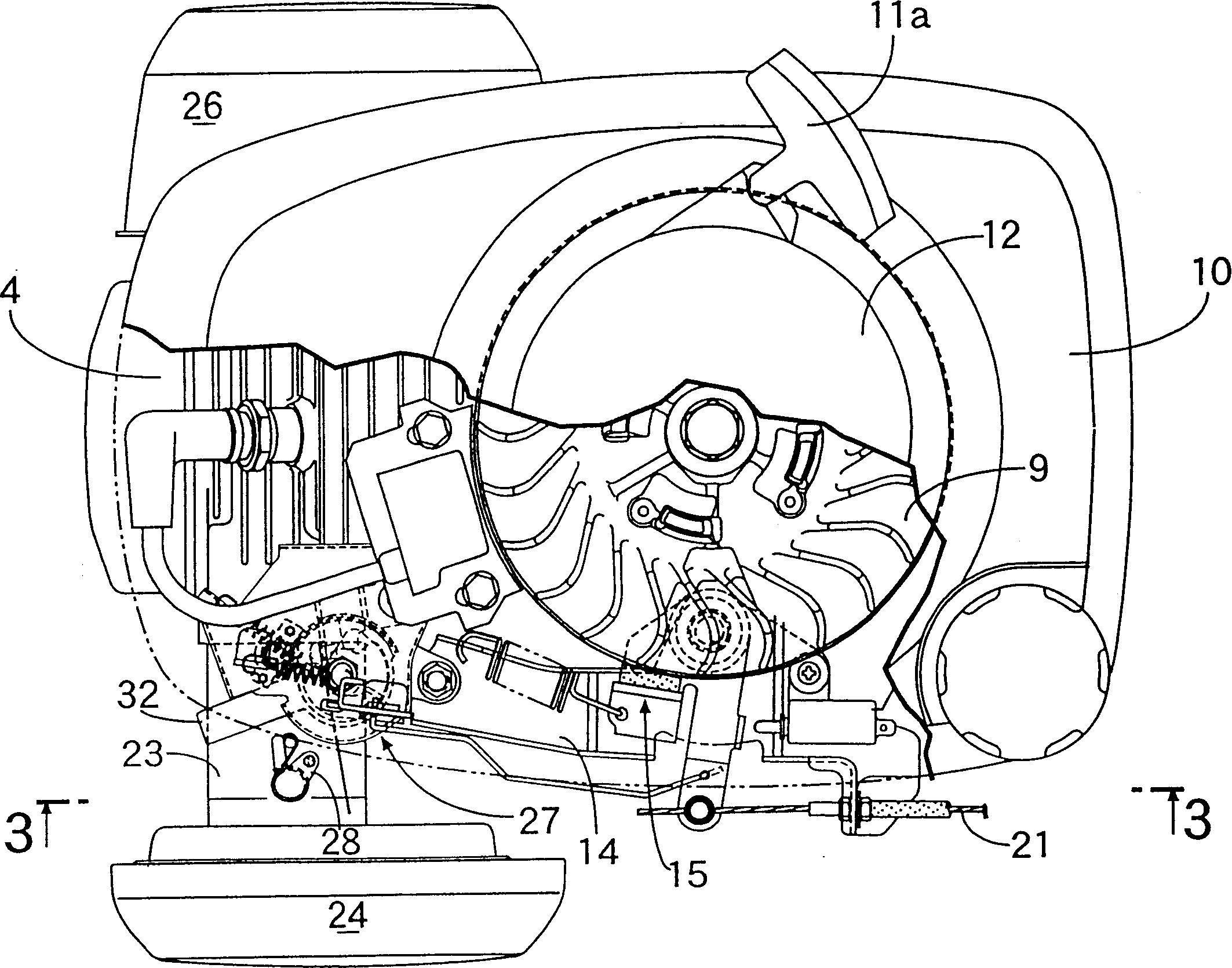 Control system for air throttle of carburetor