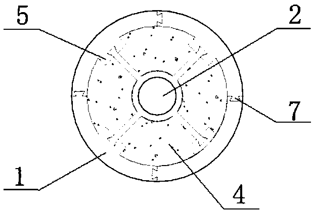 Circular hollow interlayer splicing column and construction method thereof