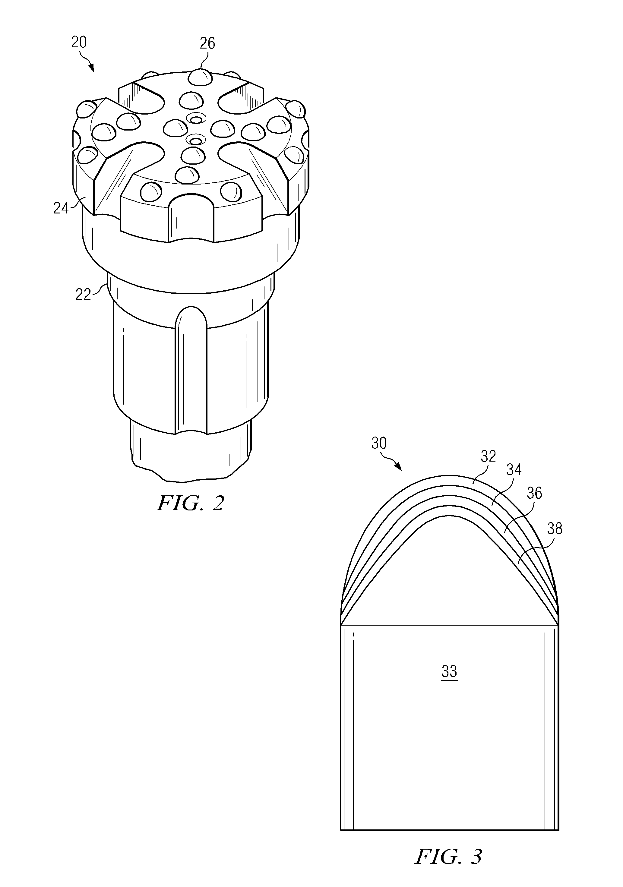 Highly wear resistant diamond insert with improved transition structure